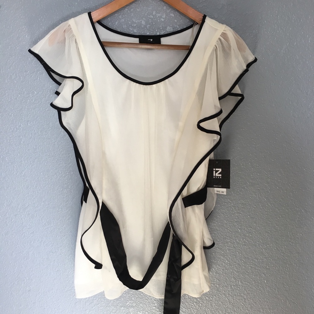 New!! iz byer womens dressy top size L
